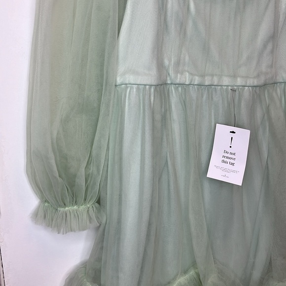 **BNWT Malina mint green long sleeve tulle mini dress - Picture 6 of 16